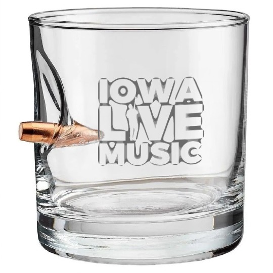 Iowa Live Music Support Gear Ghost Guitar Player Bullet Whiskey Glasses