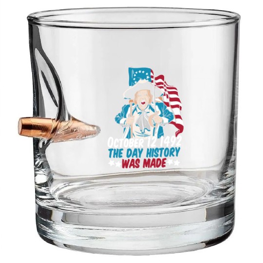 Columbus Day 1492 Us Flag Bullet Whiskey Glasses