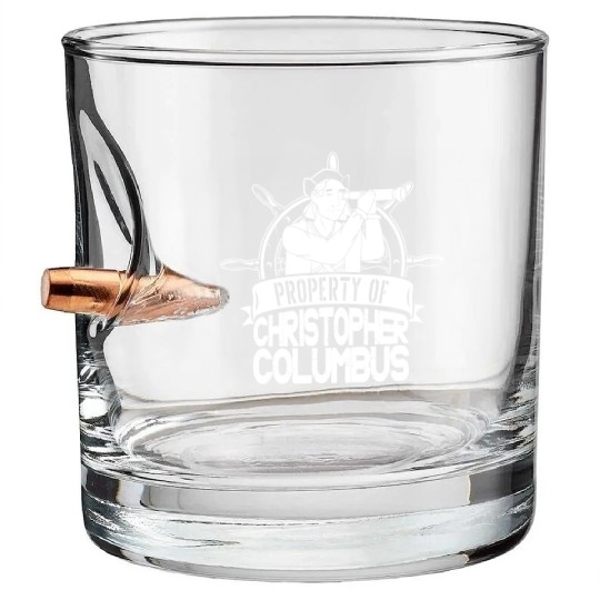 Columbus Day 1492 Helm Telescope Bullet Whiskey Glasses