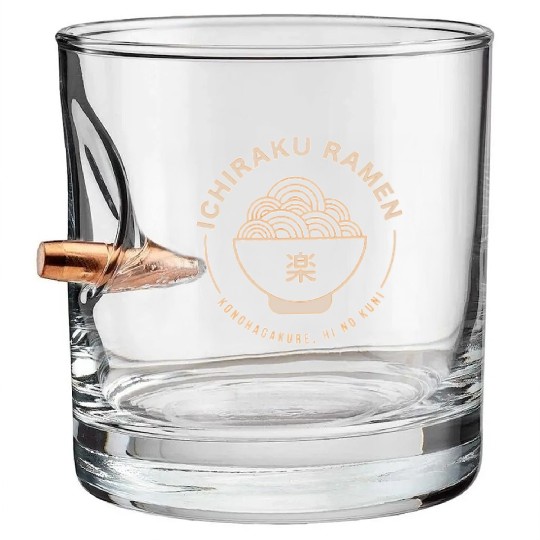Ichiraku Ramen Hidden Leaf Bullet Whiskey Glasses