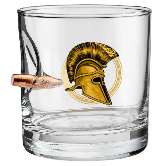 Gold Gladiator Sparta Greek Gym Workout Bullet Whiskey Glasses