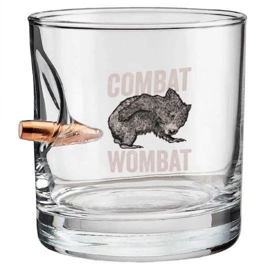 Combat Wombat For A Wombats Lover Bullet Whiskey Glasses