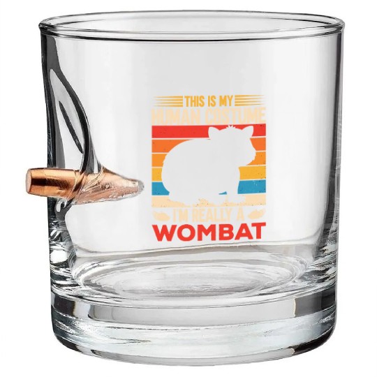 Combat Wombat For A Wombats Lover Bullet Whiskey Glasses