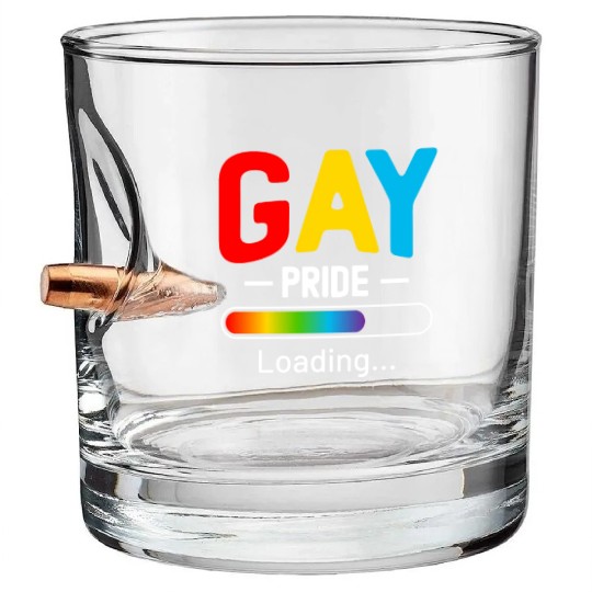Gay Pride Loading LGBT Design Bullet Whiskey Glasses