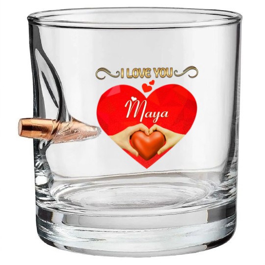 I love you Maya Bullet Whiskey Glasses