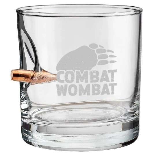Combat Wombat For A Wombats Lover Bullet Whiskey Glasses