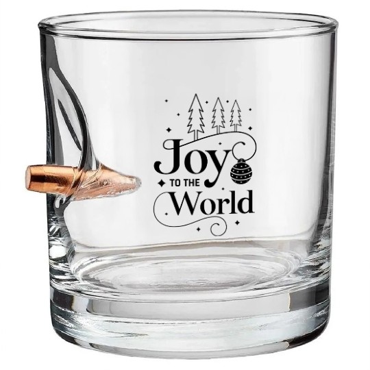 Joy to the World Christmas Presents Gift Ideas Bullet Whiskey Glasses