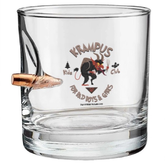 Krampus Kids Club Naughty Bad Boys & Girls Xmas Bullet Whiskey Glasses