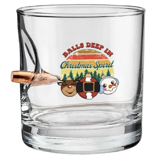 christmas spirit sublimation Bullet Whiskey Glasses