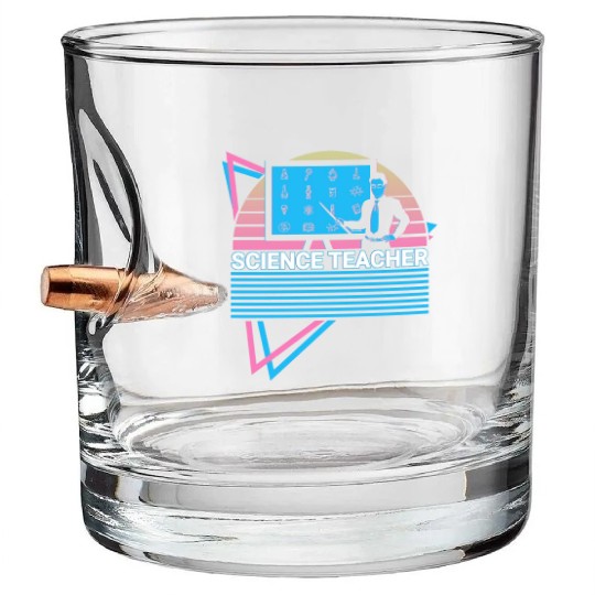 Science Teacher Retro Bullet Whiskey Glasses