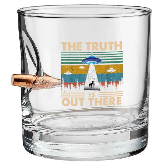 The Truth Is Out There Storm Raid Area 51 Alien Bullet Whiskey Glasses