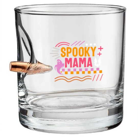 Thanksgiving Halloween Bullet Whiskey Glasses, Spooky Mama Ghost