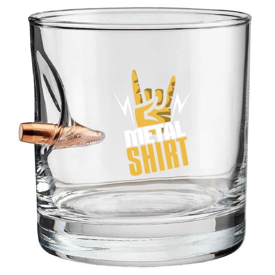 Rock Sign Rocker Hand Metal Love Metal Lover Bullet Whiskey Glasses