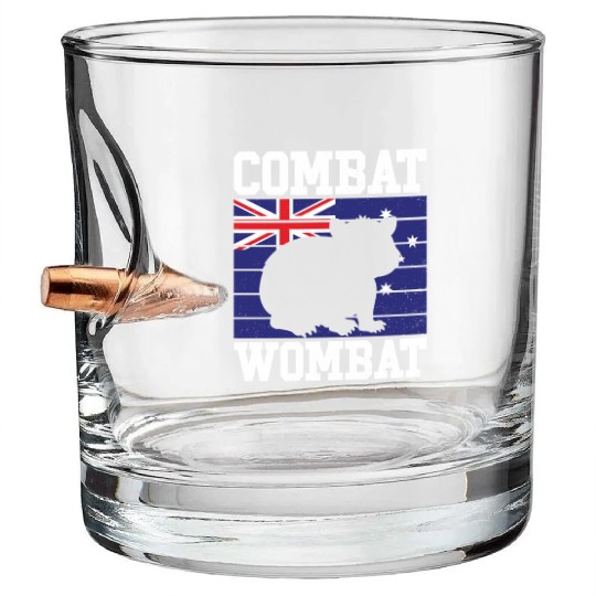 Combat Wombat For A Wombats Lover Bullet Whiskey Glasses