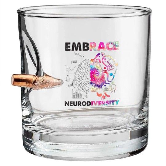 Embrace Neurodiversity Autism Bullet Whiskey Glasses