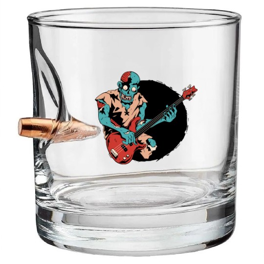 Zombie guitar player bass Zombie guitar player bas Bullet Whiskey Glasses
