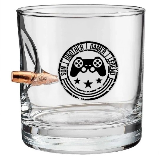 son brother gamer legend Bullet Whiskey Glasses