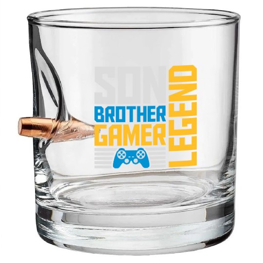 son brother gamer legend Bullet Whiskey Glasses