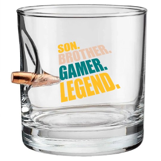 son brother gamer legend Bullet Whiskey Glasses