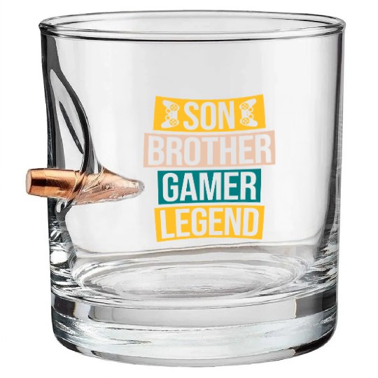 son brother gamer legend Bullet Whiskey Glasses