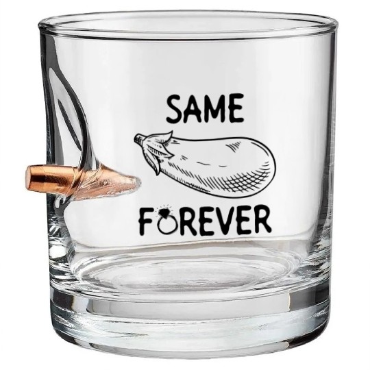 Same Eggplant Forever - Bride Bachelorette Party Bullet Whiskey Glasses