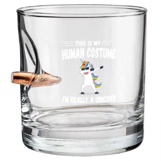 Amazon.com: This Is My Human Costume I'm Really A Bullet Whiskey Glasses