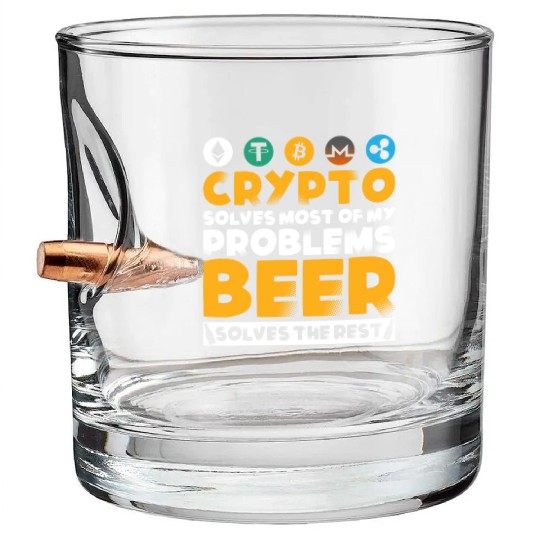The evolution of money bitcoin btc crypto Bullet Whiskey Glasses