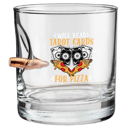 Funny Will Read Tarot Cards For Pizza Tarot Card Bullet Whiskey Glasses