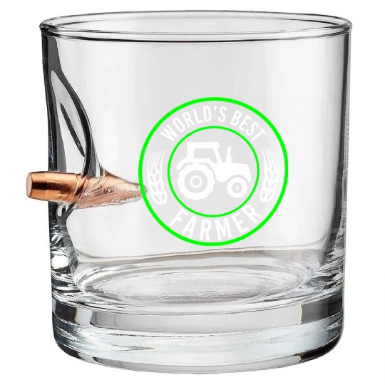 Farmer Bullet Whiskey Glasses World's Best Farmer Farming Gift Bullet Whiskey Glasses