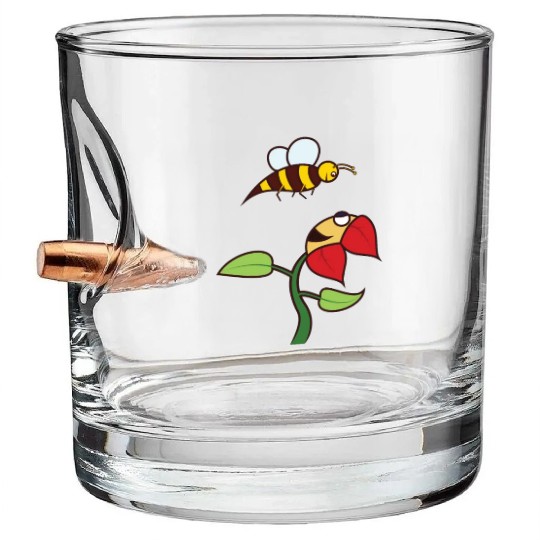 bee flower amazon Bullet Whiskey Glasses