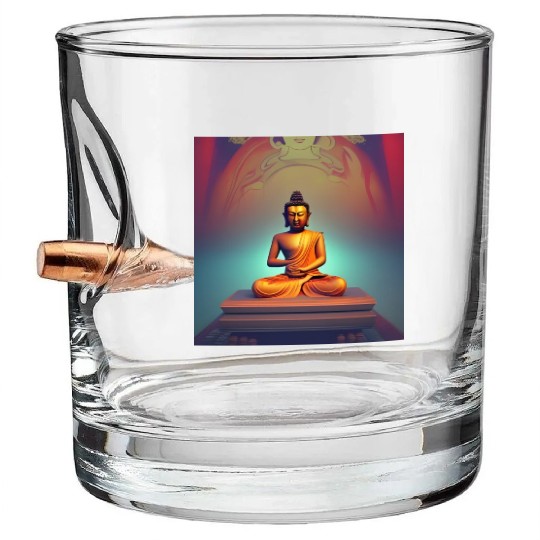 Buddha statue portrait Bullet Whiskey Glasses