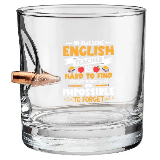An Awesome English Teacher School Grammar Bullet Whiskey Glasses