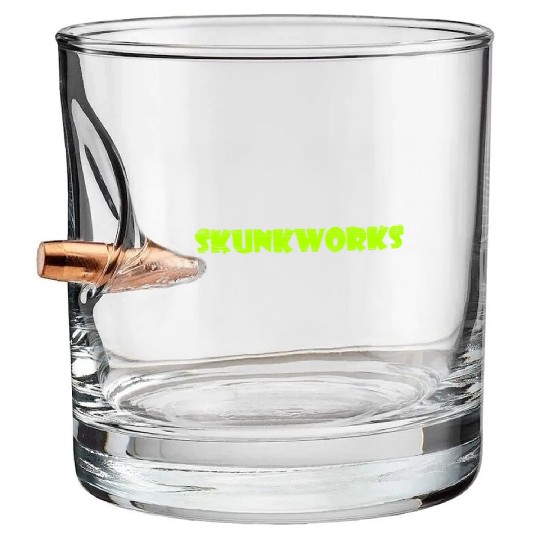 Skunkworks Shop Logo Bullet Whiskey Glasses