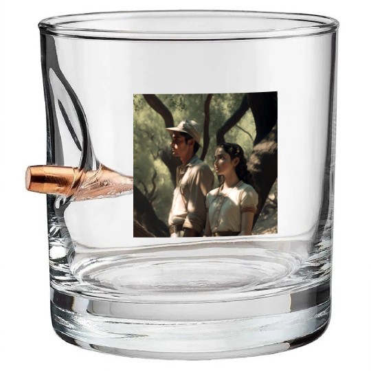 screengrab from a 1920s film scene beautiful Bullet Whiskey Glasses