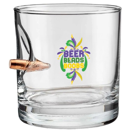 Festival Parade Beer Beads Bling Mardi Gras 2023 Bullet Whiskey Glasses