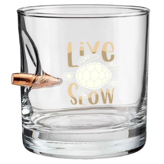 Relax and Live Slow Sea Turtle Beachy Vacation Bullet Whiskey Glasses