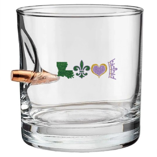 Party Festival Parade Beads Love Mardi Gras Bullet Whiskey Glasses
