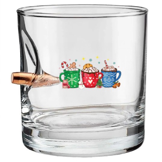 Christmas Hot Chocolate Cup Bullet Whiskey Glasses