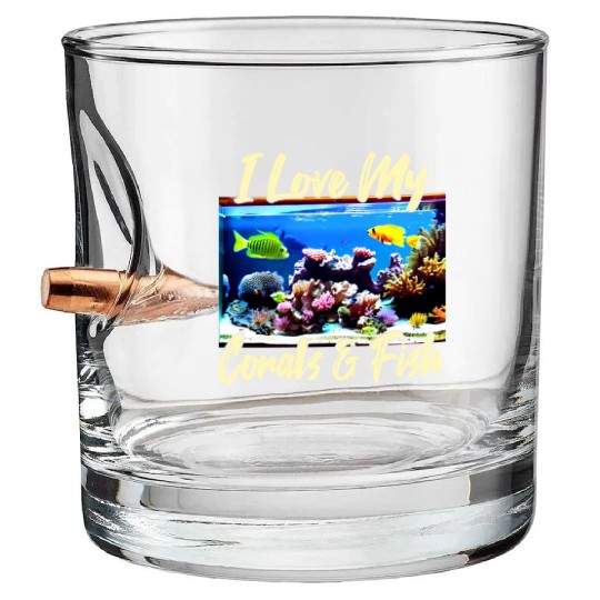 Saltwater aquarium coral fish Bullet Whiskey Glasses