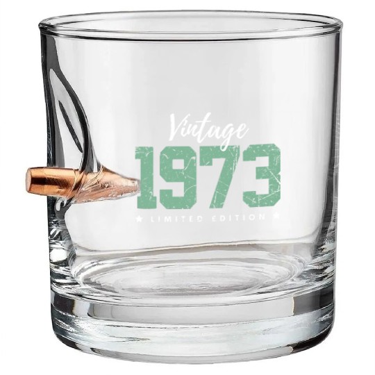 50 Years Vintage 1973 Retro 50th Birthday Bullet Whiskey Glasses