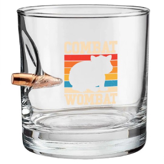 Combat Wombat For A Wombats Lover Bullet Whiskey Glasses