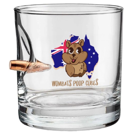 Wombats Poop Cubes For A Wombat Lover Bullet Whiskey Glasses