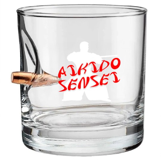 Aikido Sensei Japan Taekwondo Karate Martial Arts Bullet Whiskey Glasses