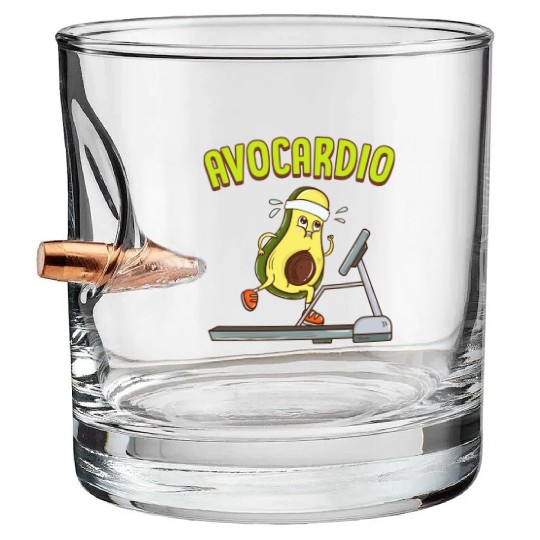 Avocardio Avocado Cardio Pun Running Exercise Gym Bullet Whiskey Glasses