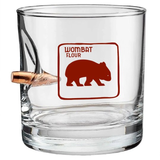 Wombat Dingo Flour Australia Australian Souvenir Bullet Whiskey Glasses