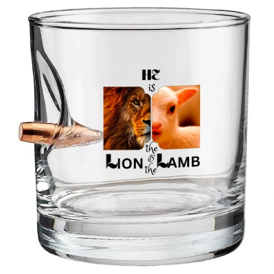 He is the Lion and the Lamb Bullet Whiskey Glasses