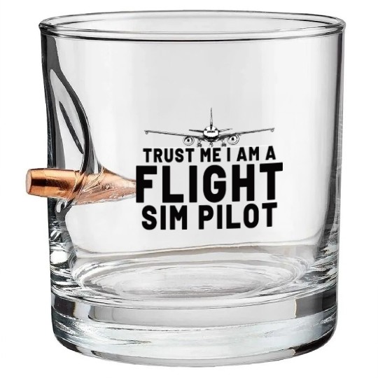 Pilot Aviation Airplane Airline Flight Sim Pilot Bullet Whiskey Glasses