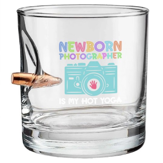 Newborn Photography Is My Hot Yoga - Newborn Bullet Whiskey Glasses