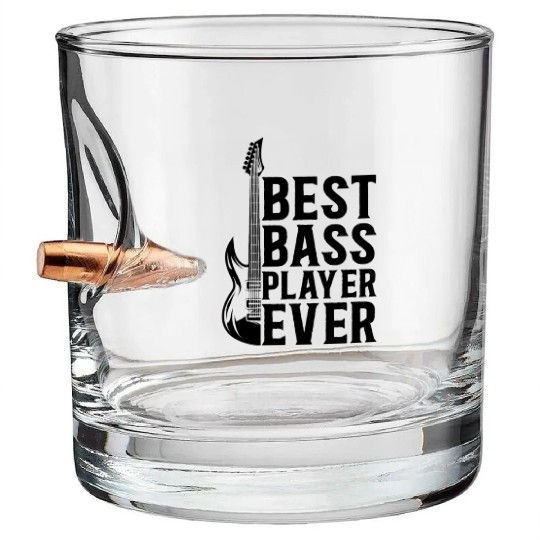 Bass Guitar Player I Best Bass Player Ever I Bass Bullet Whiskey Glasses