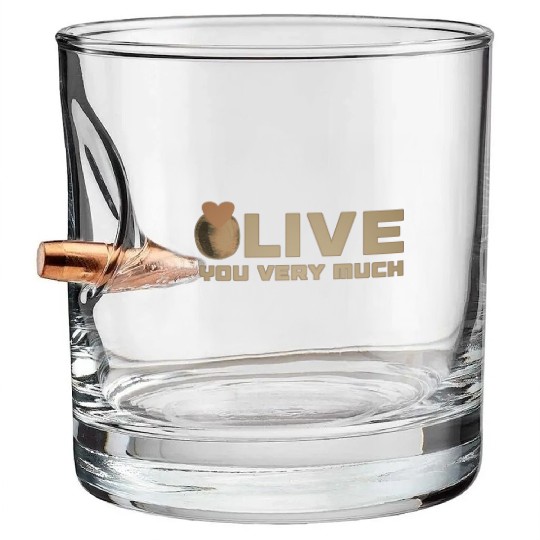 Olive i love you very much funny gifts Bullet Whiskey Glasses